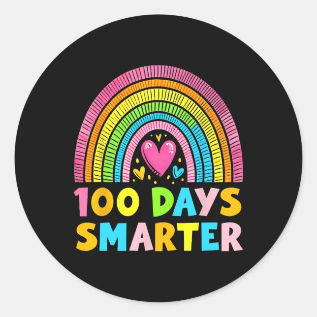 Sticker Rond 100e Jour De L'École Enseignant 100 Jours Smarter  (Devant)