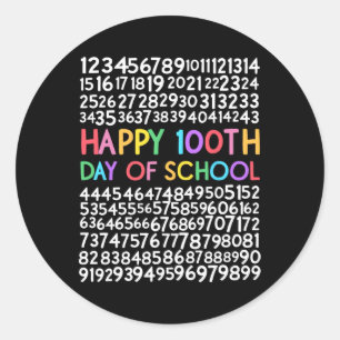 Sticker Rond 100e Jour De L'École Enseignant Enfants 100 Jours
