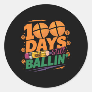 Sticker Rond 100E Jour De L'École Sketll Enfants 100 Jours De L