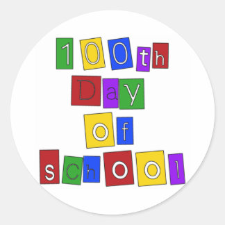 Sticker Rond 100e jour de lettres de l'école