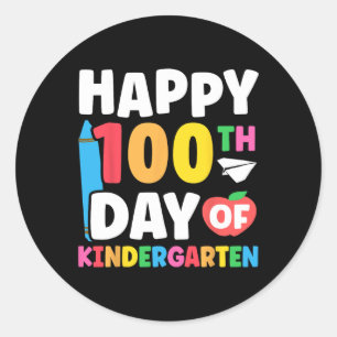 Sticker Rond 100E Jour De Maternelle Enfants 100 Jours D'École
