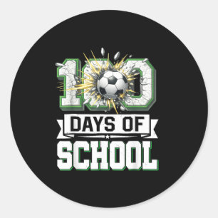 Sticker Rond 100e jour de soccer à l'école 100 jours d'école ga