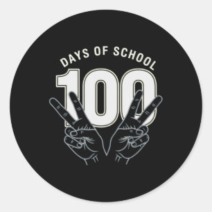 Sticker Rond 100e jour d'école drôle pour l'enseignant ou l'élè