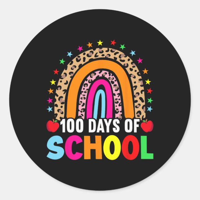 Sticker Rond 100e Jour D'Enseignants 100 Jours Pluie Plus Intel (Devant)