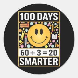 Sticker Rond 100e jour plus intelligent. Enfant
