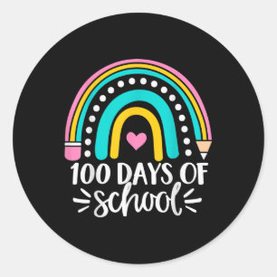 Sticker Rond 100E Jours De Tenue D'École Pour Enfants, Fille, E