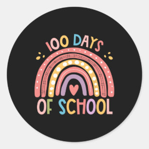 Sticker Rond 100E Jours D'École Drôle Joyeux 100 Jours D'École