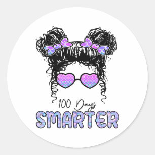 Sticker Rond 100ème Jour De L'École 100 Jours Filles Plus Intel