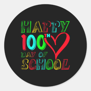 Sticker Rond 100ème Jour De L'École 100 Jours Jolies Étudiants