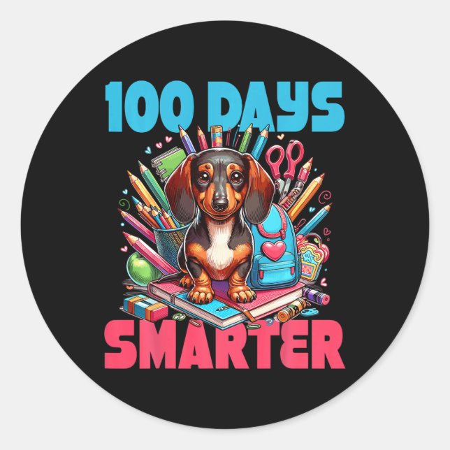 Sticker Rond 100ème Jour De L'École 100 Jours Smarte (Devant)