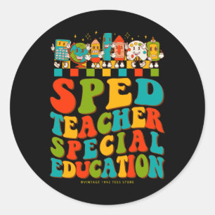 Sticker Rond 100ème Jour De L'École Enseignant De Sped Enseigna