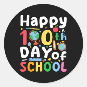 Sticker Rond 100ème Jour De L'École Enseignants Enfants Filles