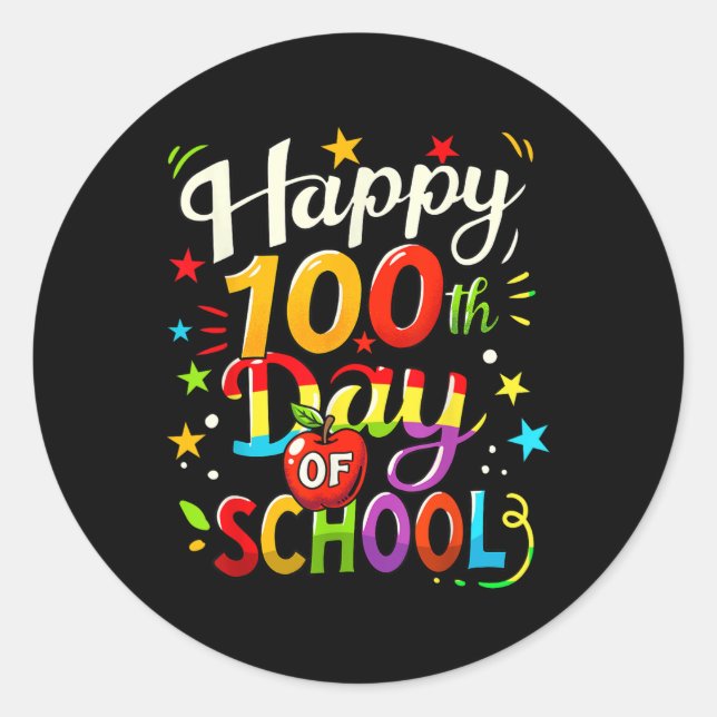 Sticker Rond 100ème Jour De L'École Joyeux 100 Jours _7 (Devant)