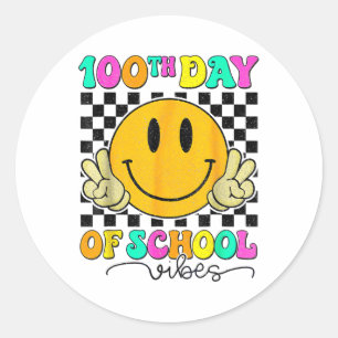 Sticker Rond 100ème Jour De Vibes Scolaires Mignonne Sourire Vi