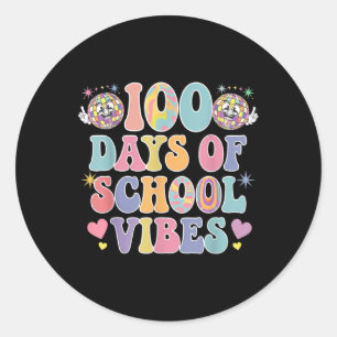 Sticker Rond 100ème Jour De Vibes Scolaires Mignonne Sourire Vi