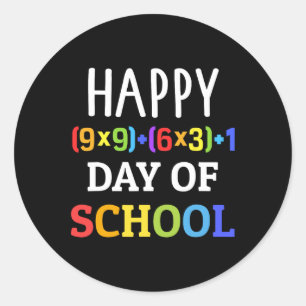 Sticker Rond 100ème Jour D'École Avec Formule Math Pour 100 Jou