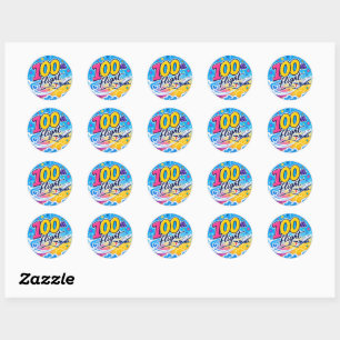 Sticker Rond 100ème vol avion coloré voyage souvenir