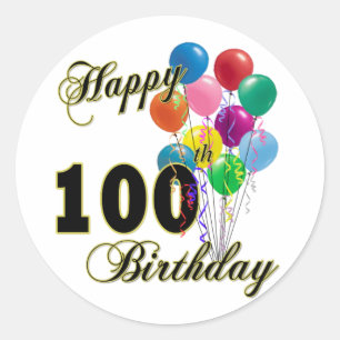 Sticker Rond 100th cadeaux d'anniversaire et habillement