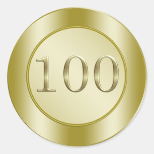 Sticker Rond 100th Fête d'anniversaire