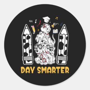 Sticker Rond 101 Jours D'École Chien Dalmatien 100 Jours De Gen