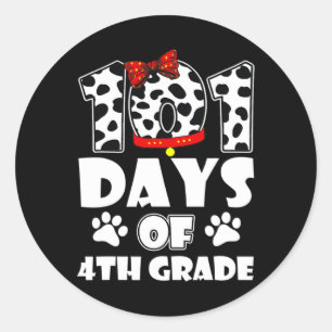 Sticker Rond 101 Jours École 4e année Chien 100 Jours Smarter S