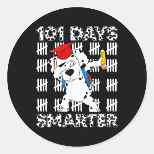 Sticker Rond 101 Jours Smarter Joyeux 100E Jour De L'École 100 