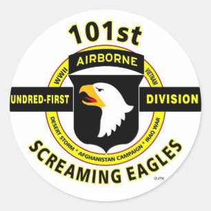 STICKER ROND 101E DIVISION AÉRONAUTIQUE "SCREAMING EAGLES"