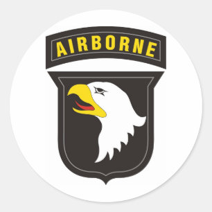 Sticker Rond 101st Emblème criard aéroporté d'Eagle