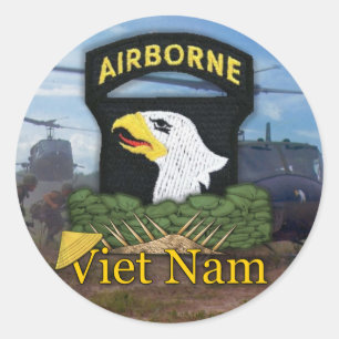 Sticker Rond 101st Vétérans Vietnam de Division Aéroportée