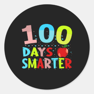 Sticker Rond 105 Jours Smarter Enseignant Ou Étudiant 100E Jour