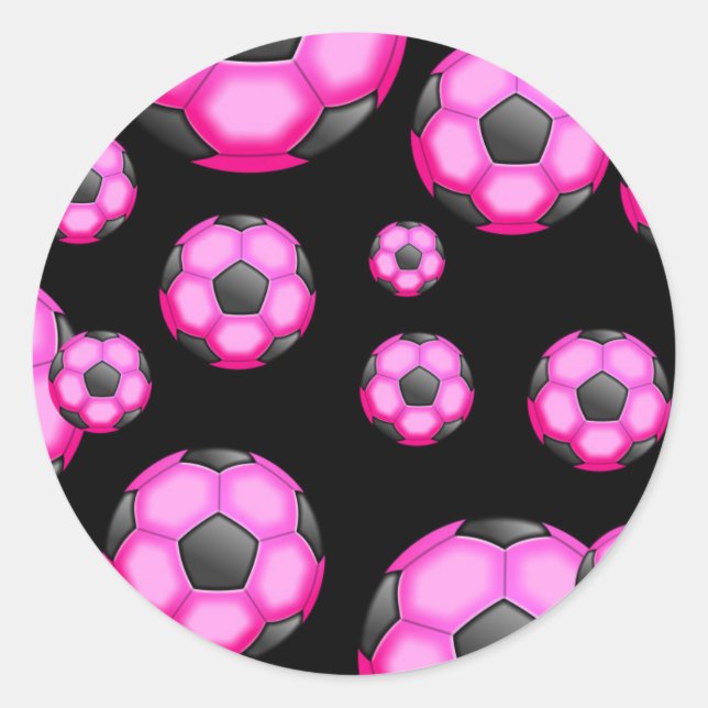 STICKER ROND 107 ÉQUIPE DE SPORT ROSE SOCCER BALL (Devant)