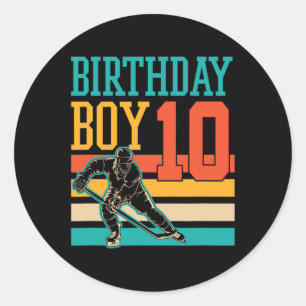 Sticker Rond 10 ans de hockey sur glace Thème 10ème anniversair