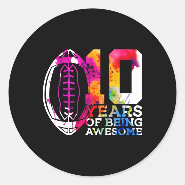 Sticker Rond 10 ans d'être fantastique Football 10e anniversair (Devant)