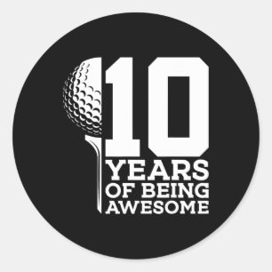 Sticker Rond 10 ans d'être magnifique Golf 10e anniversaire 1