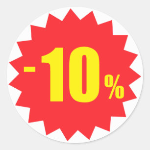 Sticker Rond 10 pour cent d'autocollants de remise vente, blanc