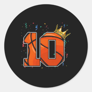 Sticker Rond 10e anniversaire Bysketbyll Grand nombre 10 ans Bo