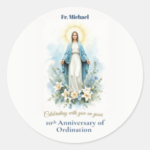 Sticker Rond 10e anniversaire d'ordination du prêtre, bénédicti
