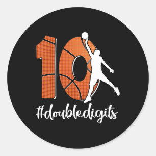Sticker Rond 10e anniversaire Double chiffres Dix Bysketbyll po
