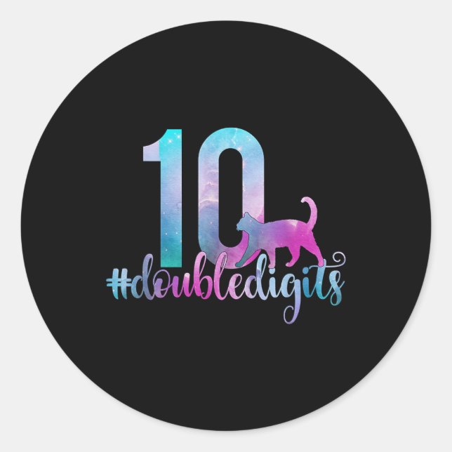 Sticker Rond 10e anniversaire fille double chiffres filles dix  (Devant)