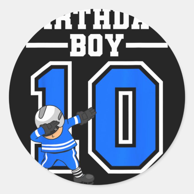 Sticker Rond 10e anniversaire Garçon Hockey sur glace Enfants 1 (Devant)