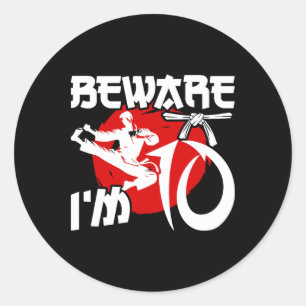 Sticker Rond 10e anniversaire Karate 10 ans Karate Anniversaire