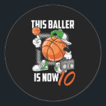 Sticker Rond 10e Birthday Basketball Leyer Funny 10 Years Old<br><div class="desc">10e Birthday Basketball Leyer Funny 10 Years Old</div>
