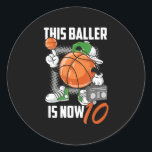 Sticker Rond 10e Birthday Basketball Leyer Funny 10 Years Old<br><div class="desc">10e Birthday Basketball Leyer Funny 10 Years Old</div>