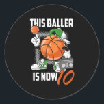 Sticker Rond 10e Birthday Basketball Leyer Funny 10 Years Old<br><div class="desc">10e Birthday Basketball Leyer Funny 10 Years Old</div>