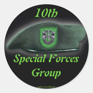 Sticker Rond 10ème forces spéciales Green Berets flash nam Stic