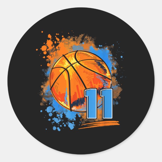Sticker Rond 11 ans 11e anniversaire baseball (Devant)
