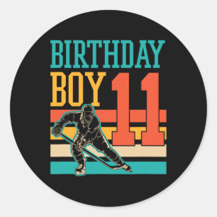 Sticker Rond 11 ans de hockey sur glace Thème 11ème anniversair