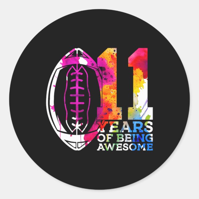 Sticker Rond 11 ans d'être fantastique Football 11e anniversair (Devant)