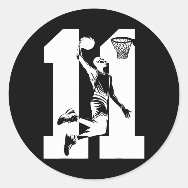 Sticker Rond 11 ans numéro 11 Sketll 11e anniversaire  (Devant)