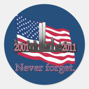 Sticker Rond 11 septembre 10 Anniversaire Tshirt